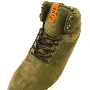 Vans LXVI Stat Mens Olive/Orange Mid Top Sneakers